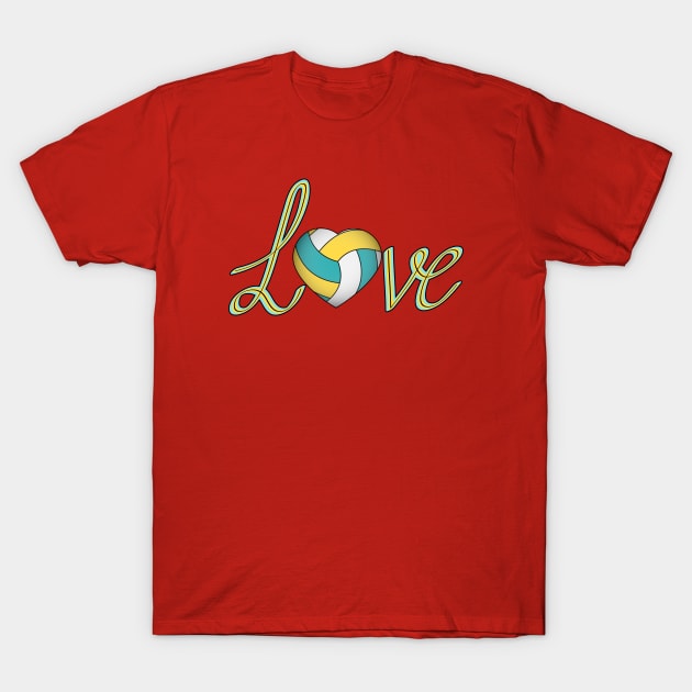 Love Volleyball T-Shirt by Designoholic